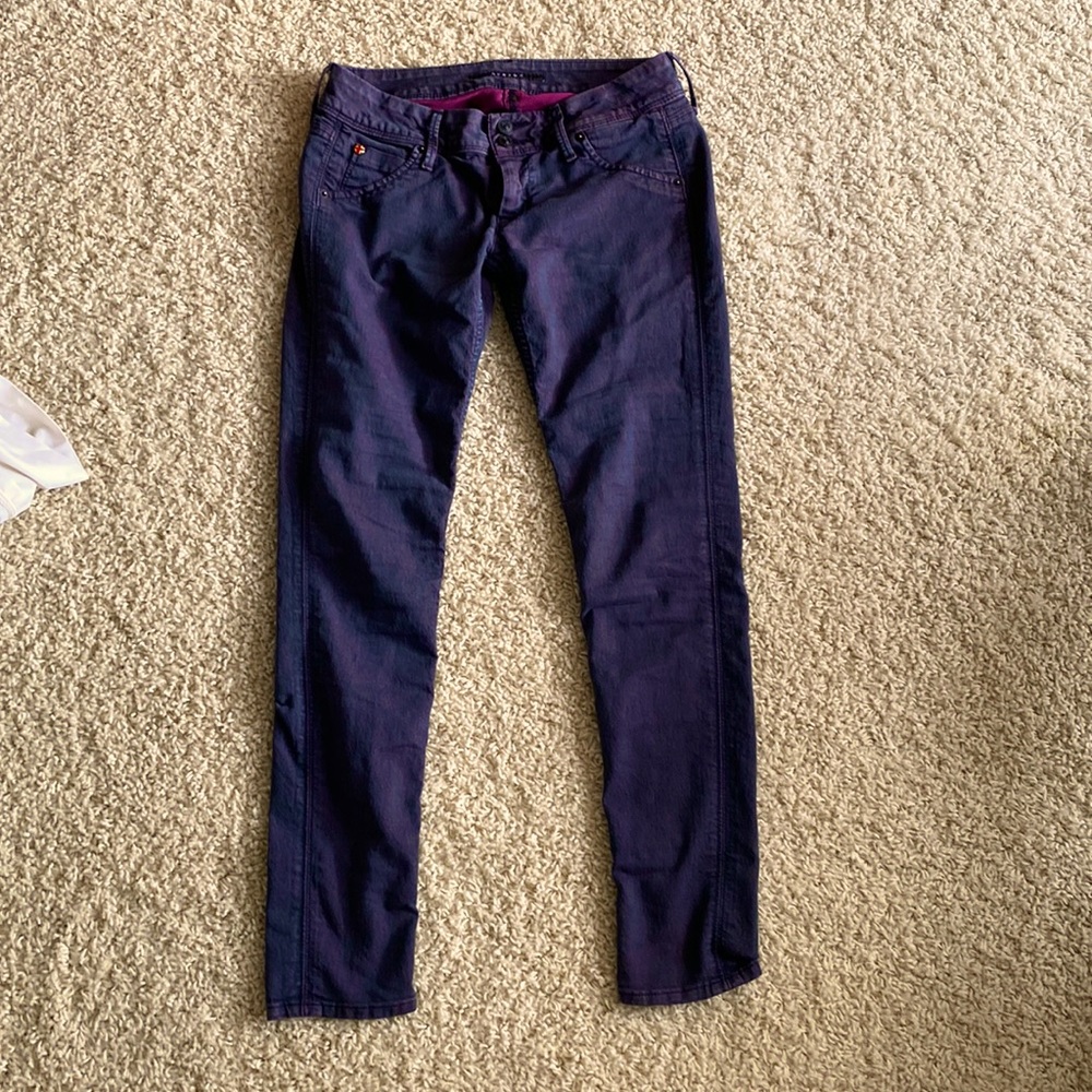 Hudson eggplant colored skinny jeans